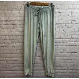 Juicy Couture Light Blue Velour Bling Track Drawstring Pants Size Medium Cozy